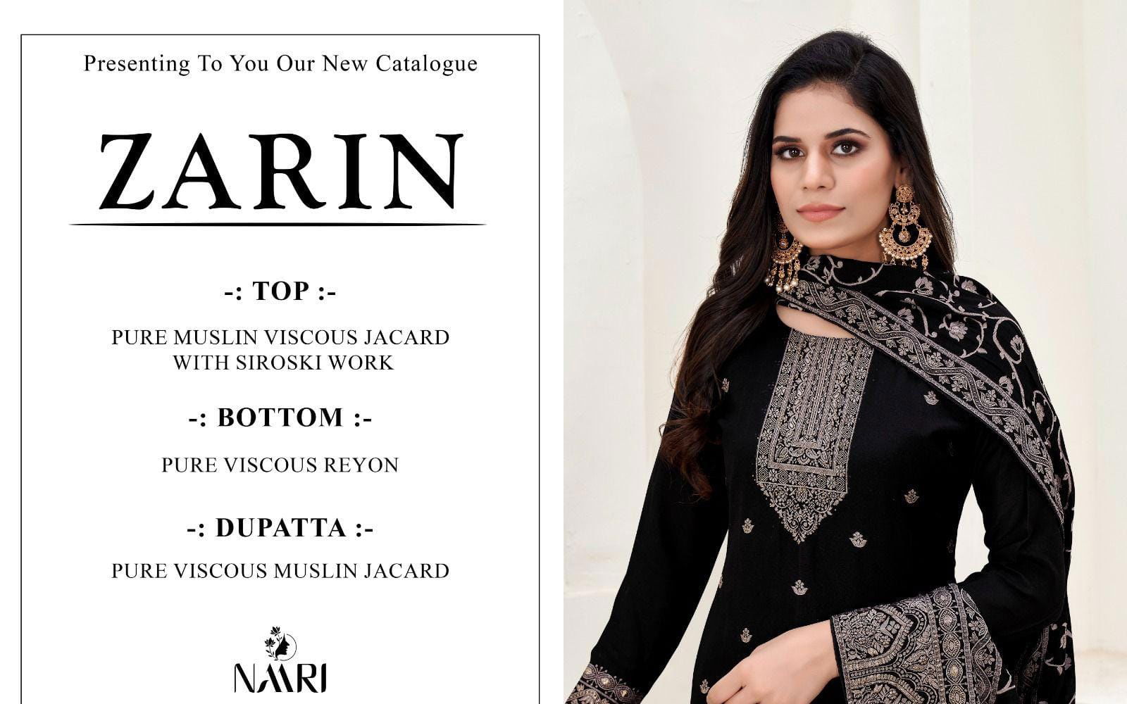 Zarin By Naari Pure Muslin Dola Jacquard Designer Salwar Kameez Wholesale Shop In Surat